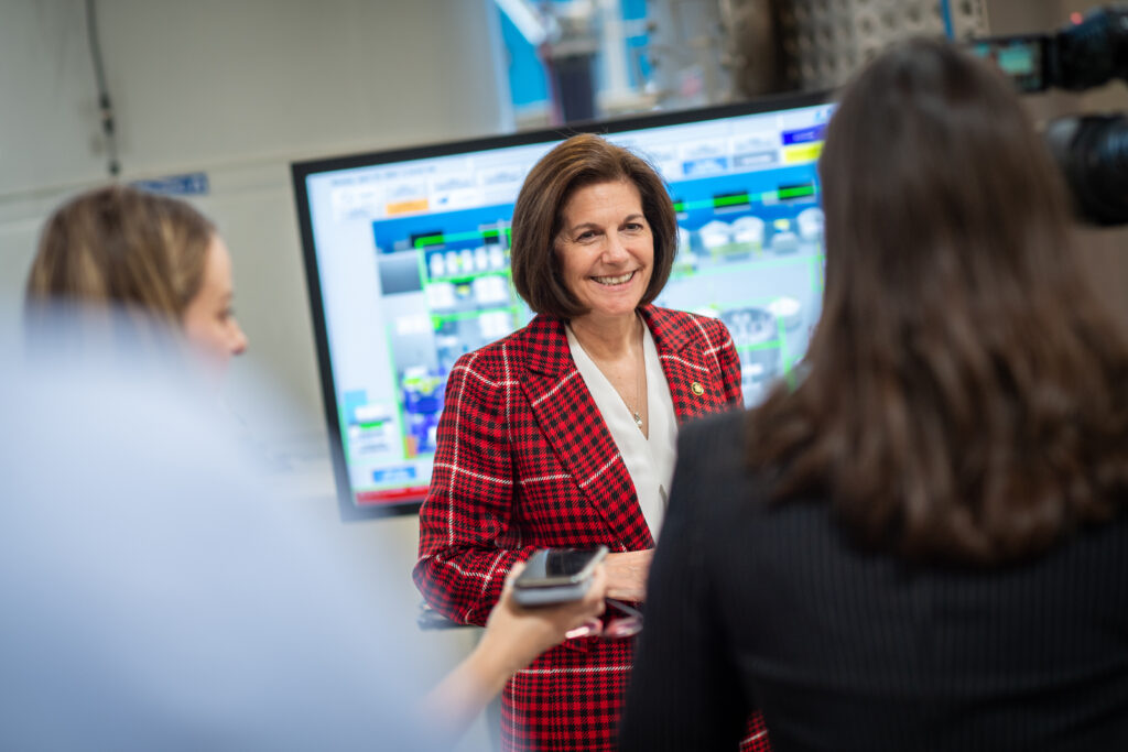 Senator Cortez Masto Speaking to Press at AquaRefining Pilot